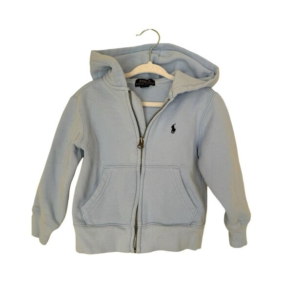 Polo Ralph Lauren Light Blue Hoodie Zip Up Toddler Boy Size 2T